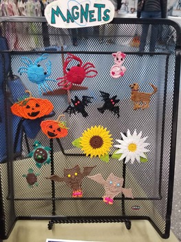 a display with woven magnets.